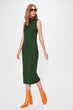 Green Mesh Detail Sleeveless Sweater Dress