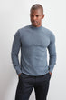 Male Half Turtleneck Textured Sweater