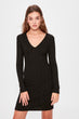 Black Ribbed Knit Dress