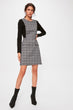 Gray Plaid Pattern Knit Dress