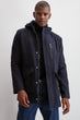 Men 'S Hooded Zipper Detail Coat