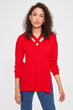 Red Collar Detailed Knitwear Sweater