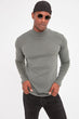 Khaki Mens Long Sleeve Half Turtleneck BASIC New T-shirt