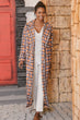 Women Multi Belted Without Lining Plaid Overcoat