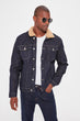 Male Faux Woolen Lining Denim Jacket
