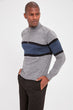 Gray Male Colar Zipper Panelli Knitwear Sweater New