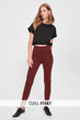 Burgundy High Waist Knitted Leggings