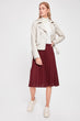 Burgundy Eyelash Knitted Skirt