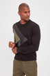 Black Men 'S Cycling Collar Long Sleeve Leather Piece New Sweatshirt