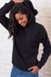 Women Khaki Hooded Fleece Sweatshirt