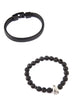 Men Natural Stone and Leather Magnet Bijouterie Bracelet
