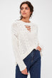 Raw White Collar Detailed Knitwear Sweater