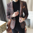 Wool Blended Plaid Blazer