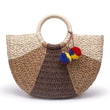 Large retro straw bag