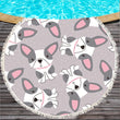 Bulldog Round Beach Towel