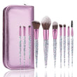10pcs Rhinestone Crystal Glitter Makeup Brushes Set