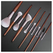 11Pcs Wooden Handle Makeup Brushes Set