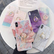 Luxury Gold Foil Ring Stand Case For iPhone X XS 8 7 6 6s Plus