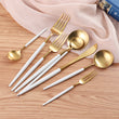 White Gold Plated Dinner Dessert Fork Spoon Knife Set/ Dinnerware Set