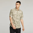 Summer Men Camouflage Shirt - Three Quarter Sleeve; Slim Fit