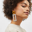 Long Geometry Snake Print Dangle Drop Earring For Women