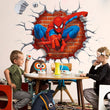 3D Spiderman through the wall stickers