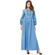 Casual Embroidery Loose Size Abaya Dress