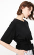 Women's Loose Fit Pure Color Lace-up Round Neckline Modal Short-sleeved T-shirt